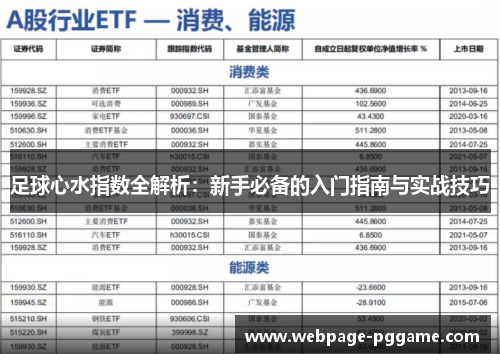 足球心水指数全解析：新手必备的入门指南与实战技巧